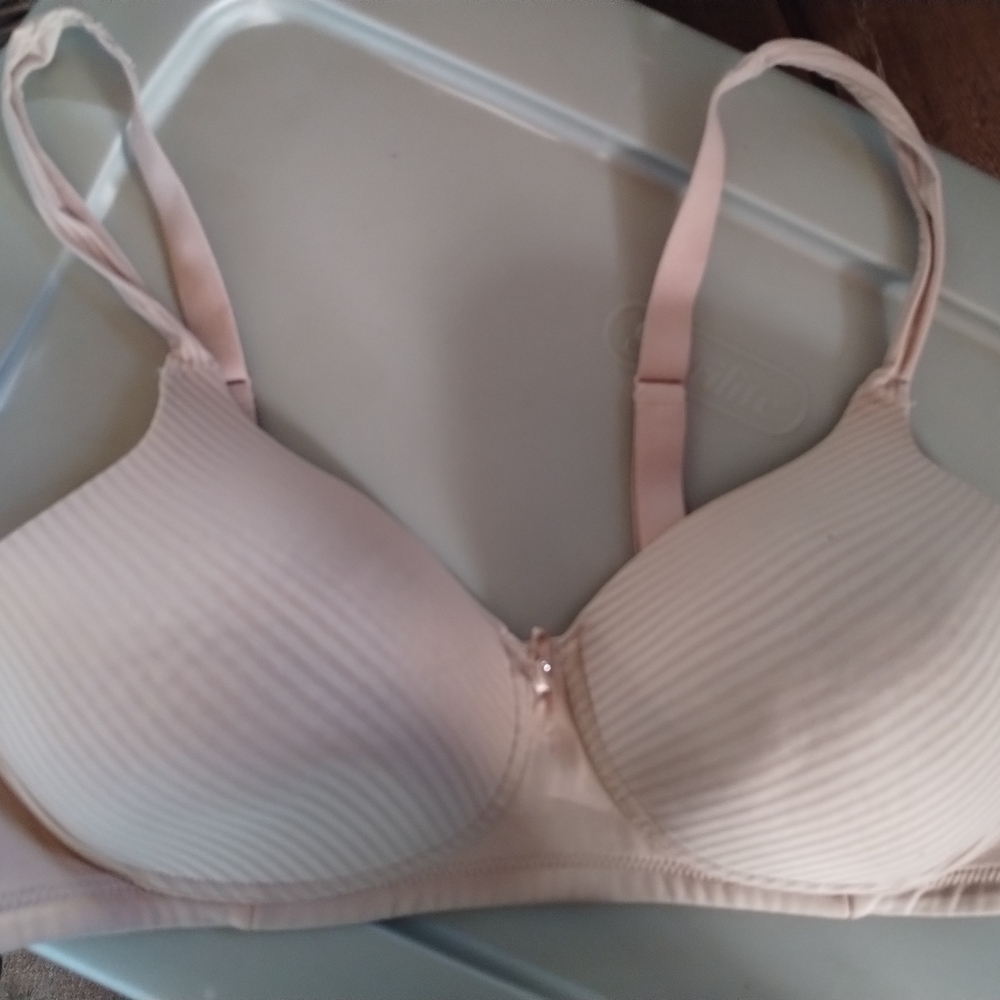 Vanity Fair Beige Ribbed Bra